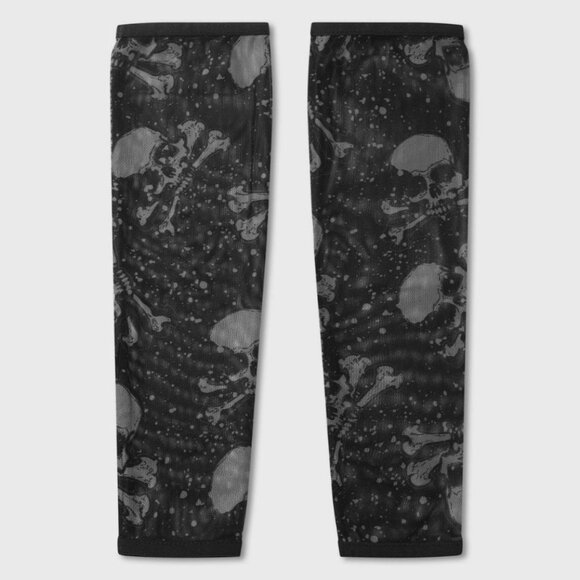 Killstar ✦ Big Top Fingerless Gloves ✦ Black Mesh Skull Print Gothic Alt-Core - Picture 2 of 3